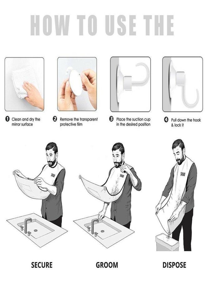 Sangpri Beard Bib Apron Beard Catcher for Shaving and Trimming, Grooming Cape Apron Catcher, Non-Stick Beard Cape Shaving Cloth, Beard Trimming Gift for Men - Image 2